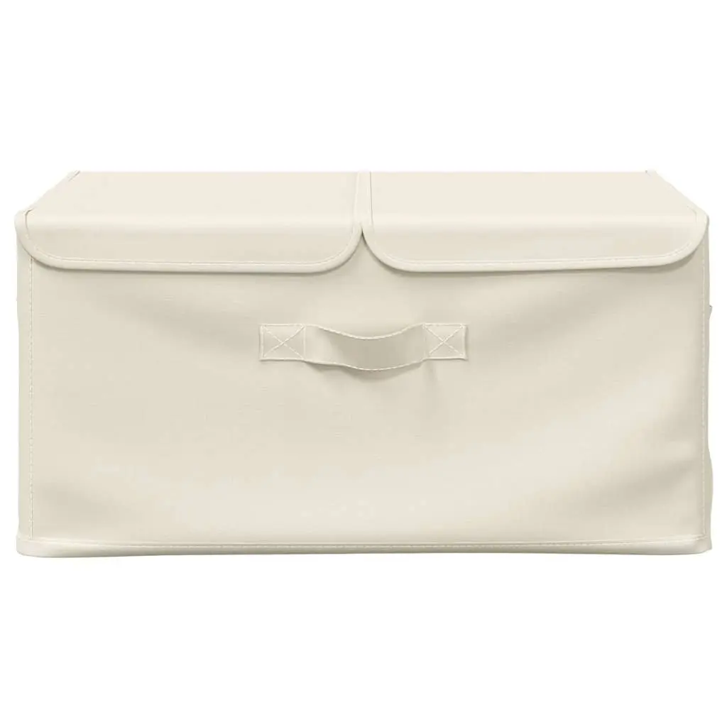 Foldable Fabric Storage Boxes Set of 2 in Cream