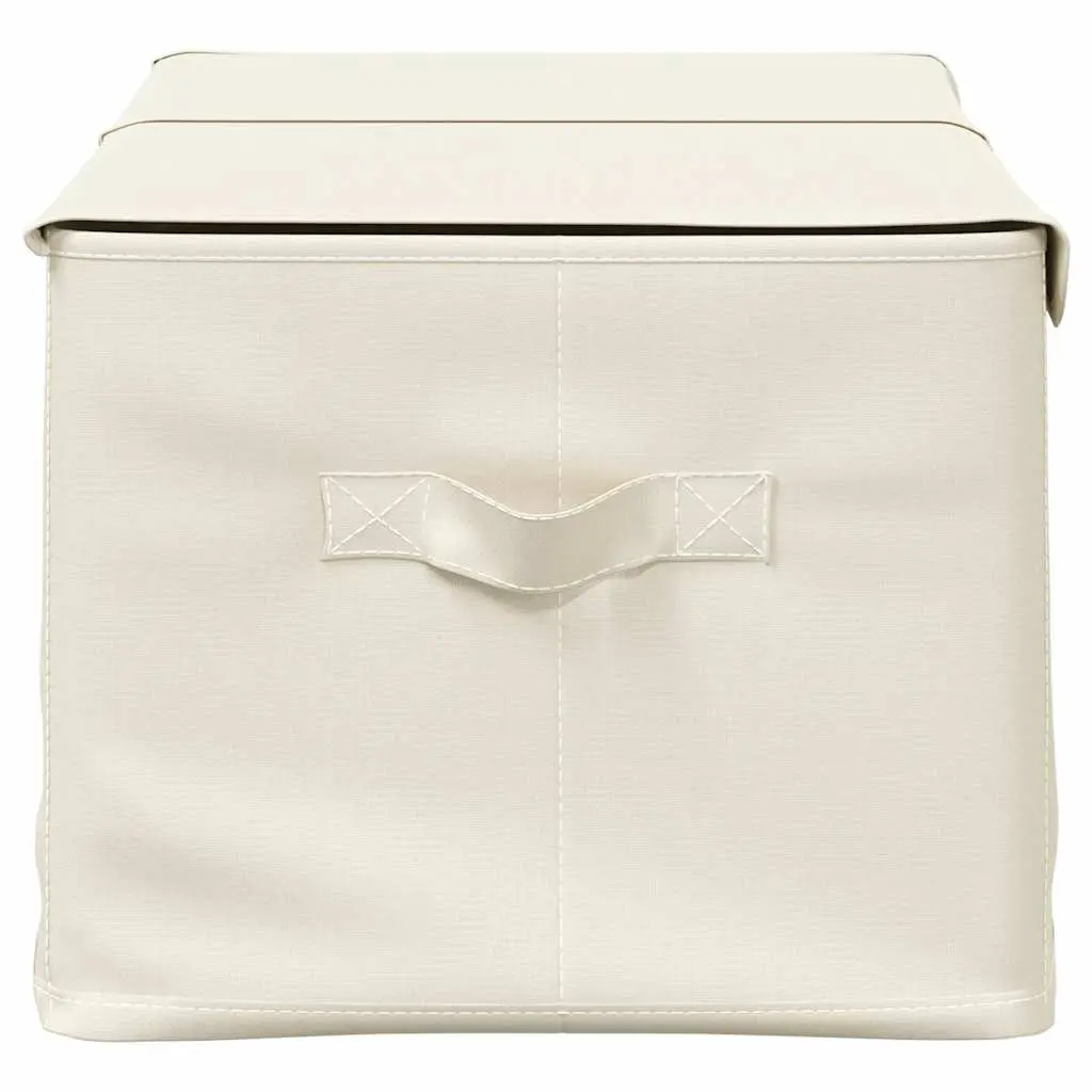 Foldable Fabric Storage Boxes Set of 2 in Cream