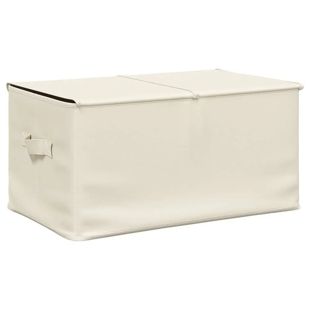 Foldable Fabric Storage Boxes Set of 2 in Cream