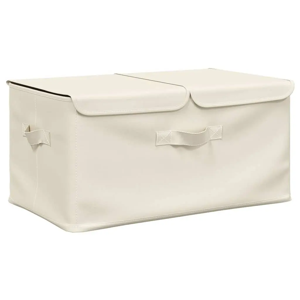Foldable Fabric Storage Boxes Set of 2 in Cream