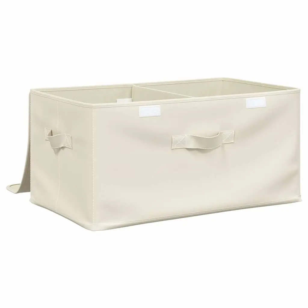 Foldable Fabric Storage Boxes Set of 2 in Cream