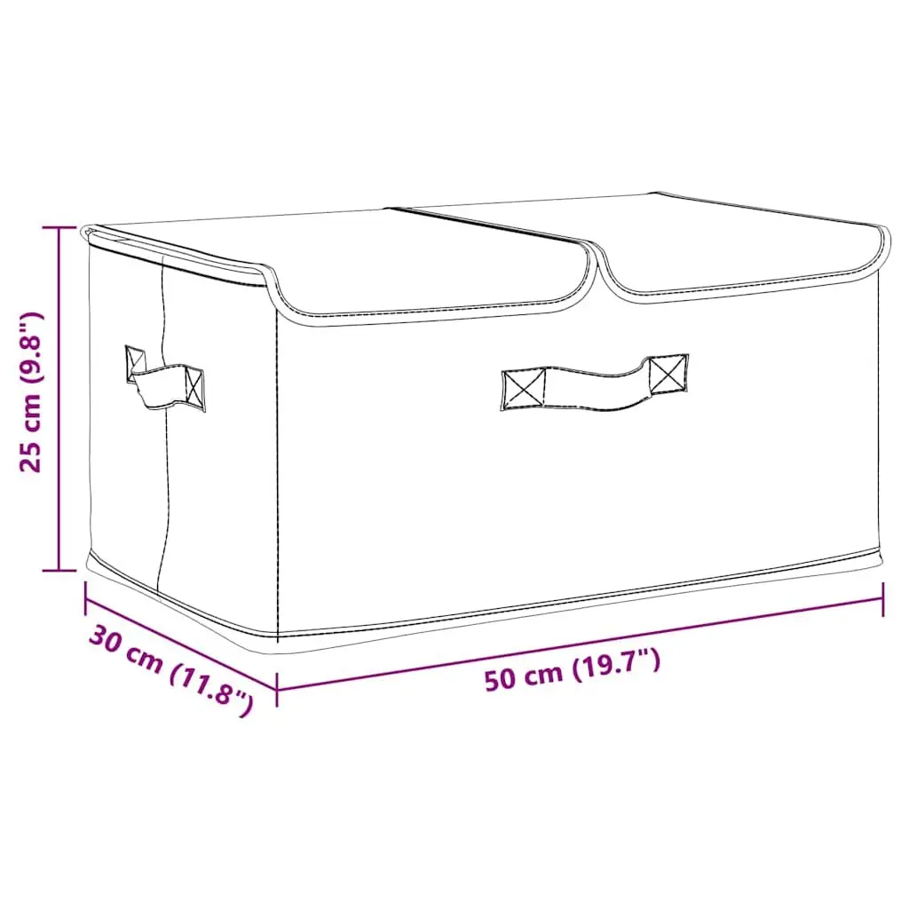 Foldable Fabric Storage Boxes Set of 2 in Cream