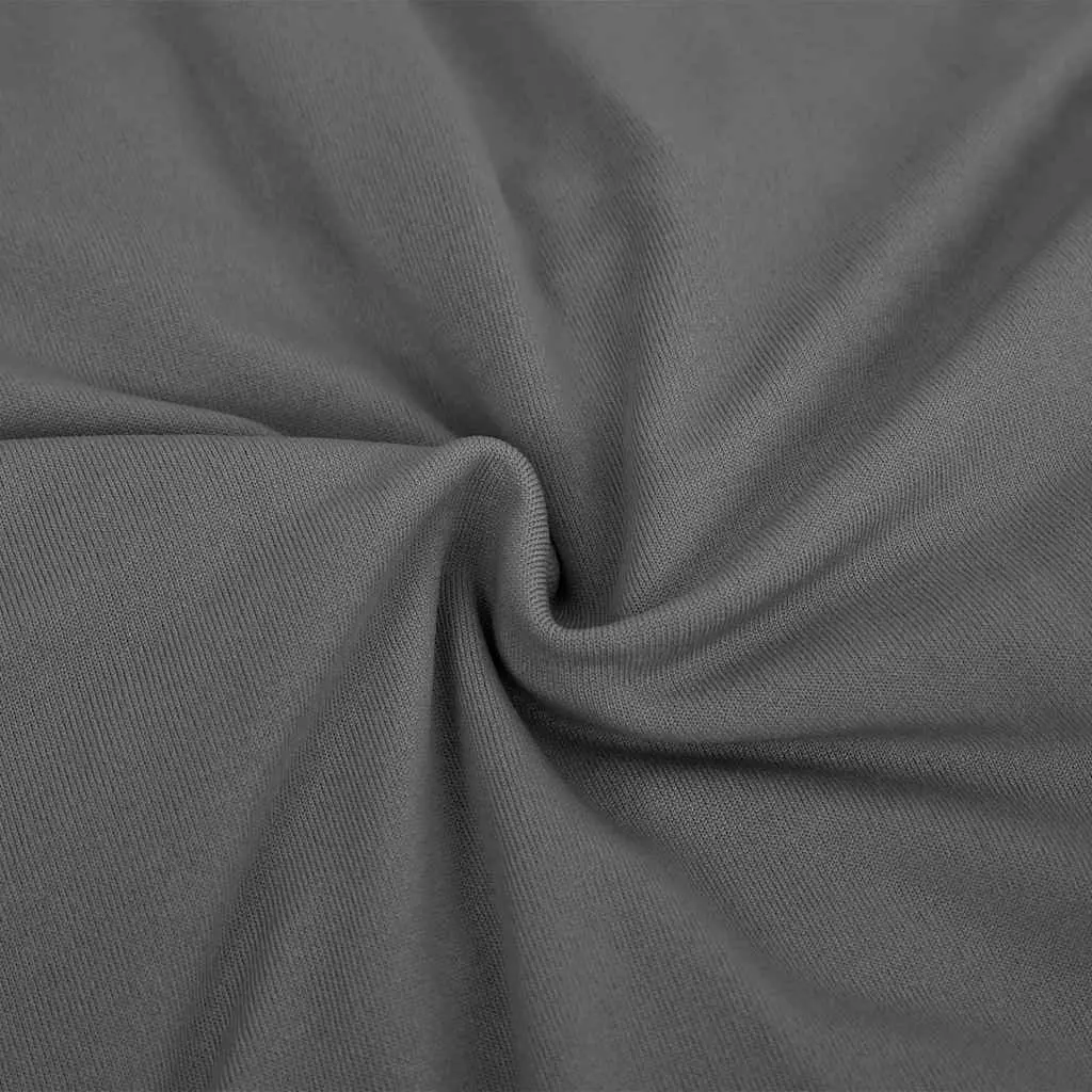 Anthracite Polyester Jersey Slipcover for 2-Seater Couch