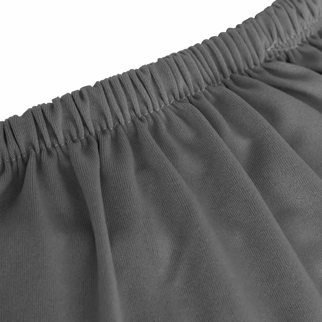 Anthracite Polyester Jersey Slipcover for 2-Seater Couch