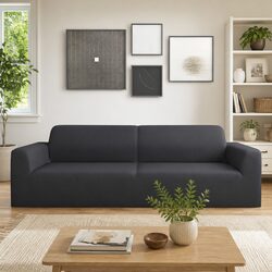Durable 3-Seater Couch Slipcover in Anthracite Polyester