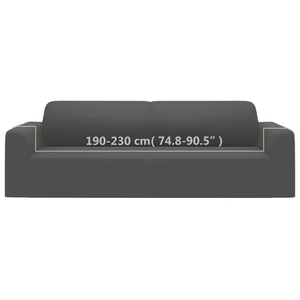 3-Seater Couch Slipcover in Anthracite Polyester