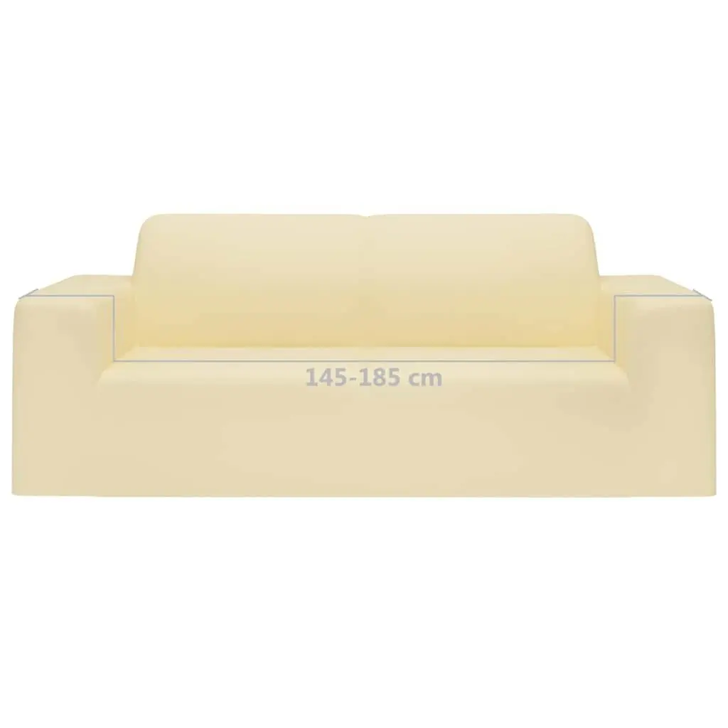 2-Seater Stretch Couch Slipcover in Cream