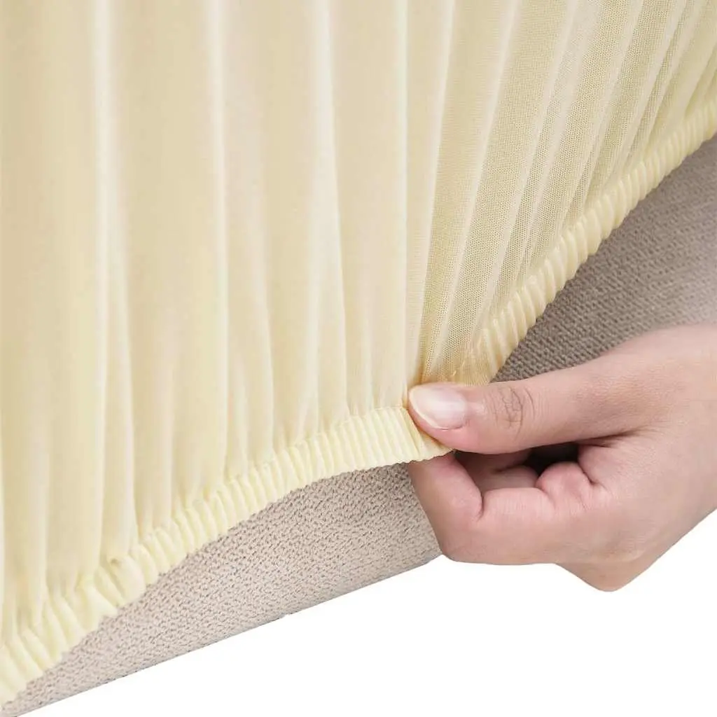 4-Seater Cream Stretch Couch Cover in Polyester Jersey