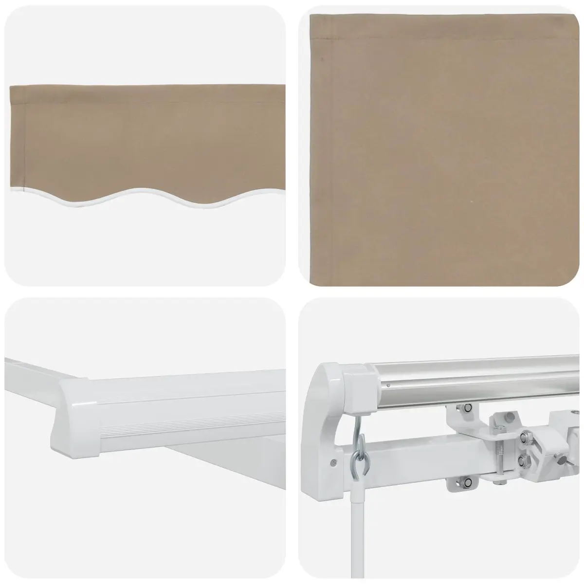 Beige Retractable Awning 400 x 300cm Manual Crank