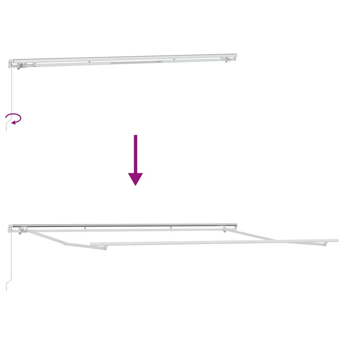 Beige Retractable Awning 400 x 300cm Manual Crank