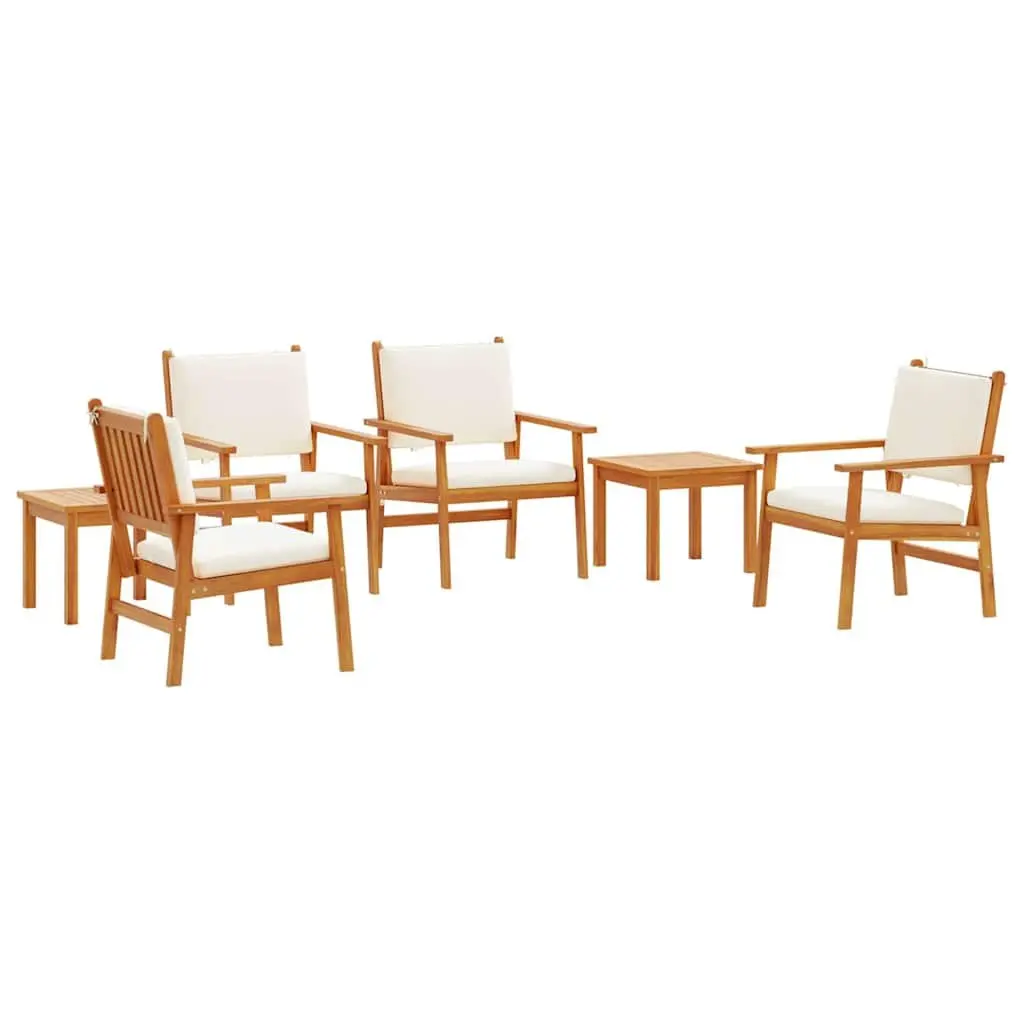 Garden Sofa Set Solid Acacia Wood 6 Piece Brown Outdoor Seating Lounge Patio