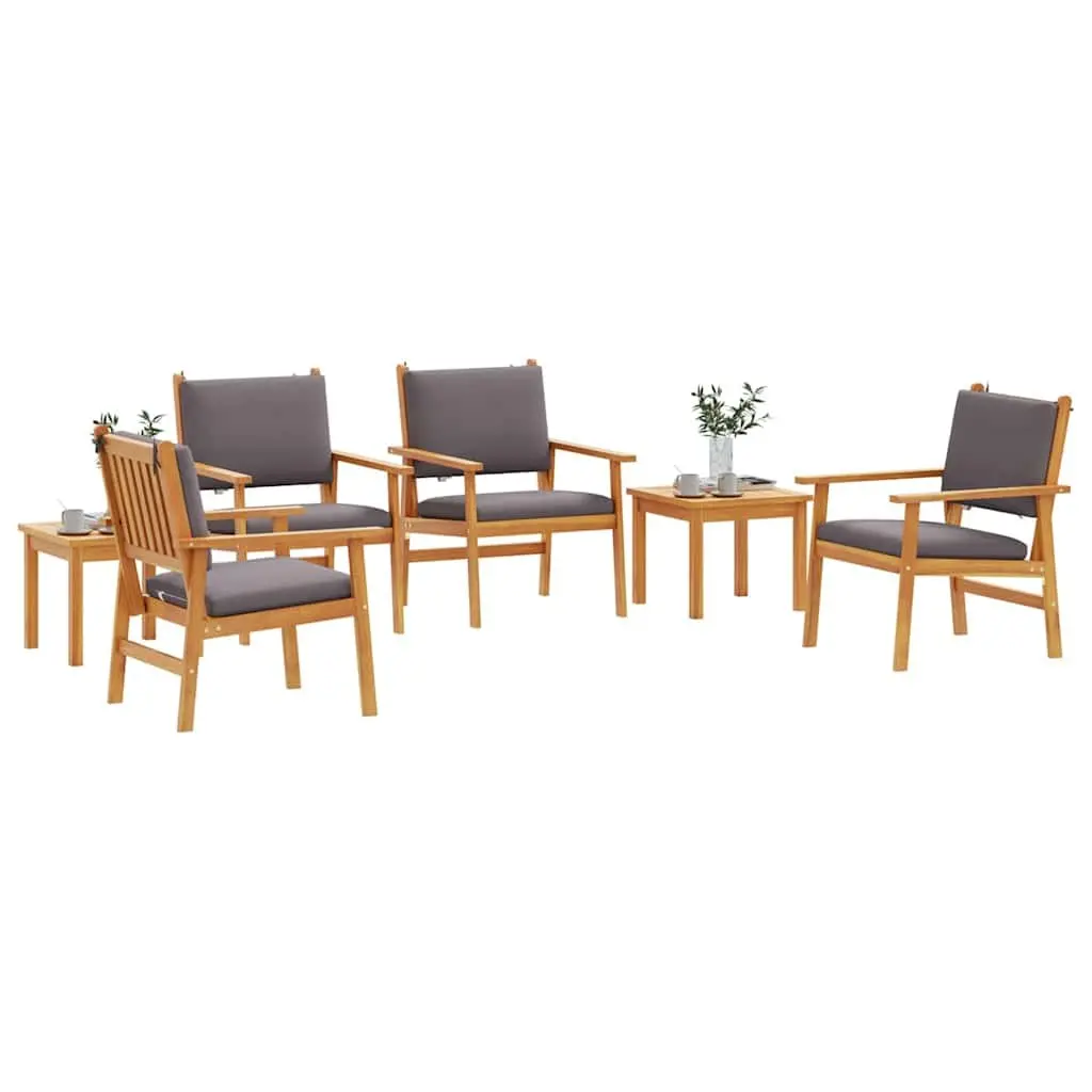6-Piece Outdoor Sofa Set in Brown Wood