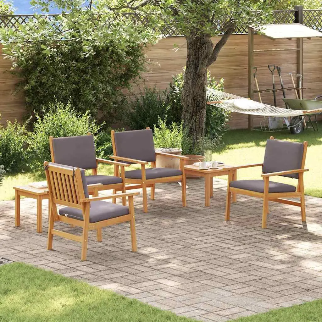 6-Piece Outdoor Sofa Set in Brown Wood