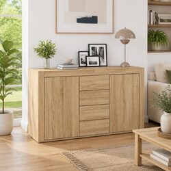 Modern Brown Buffet Sideboard with Storage Solutions