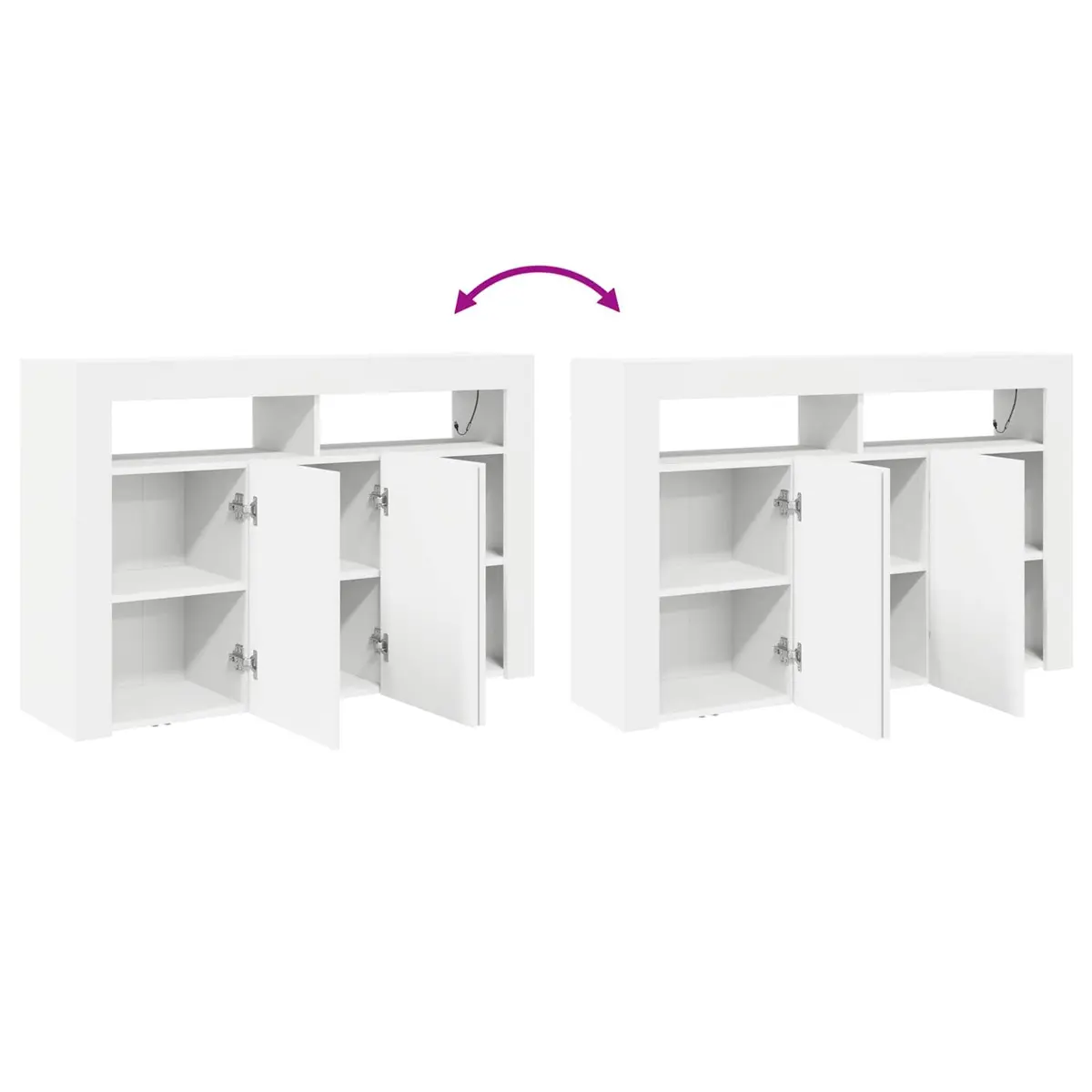 White Sideboard with RGB LED Lights
