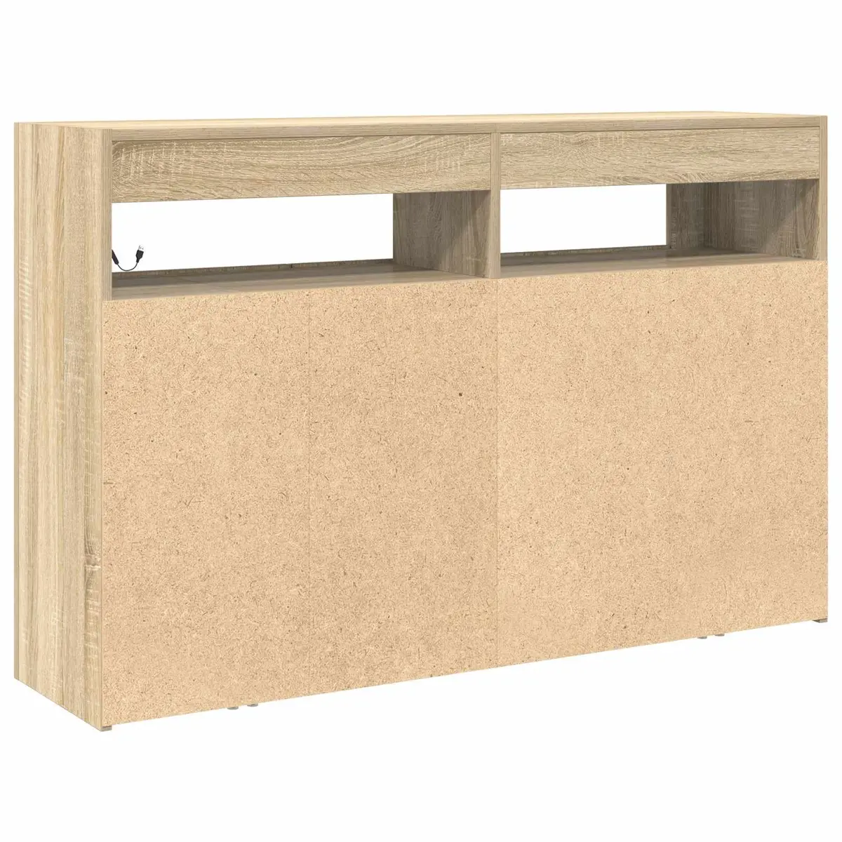 Sideboard Engineered Wood 116x30x75cm Brown RGB LED Storage Cabinet