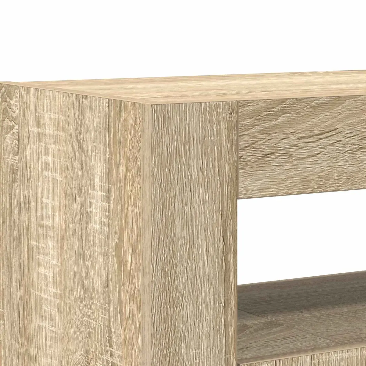 Sideboard Engineered Wood 116x30x75cm Brown RGB LED Storage Cabinet