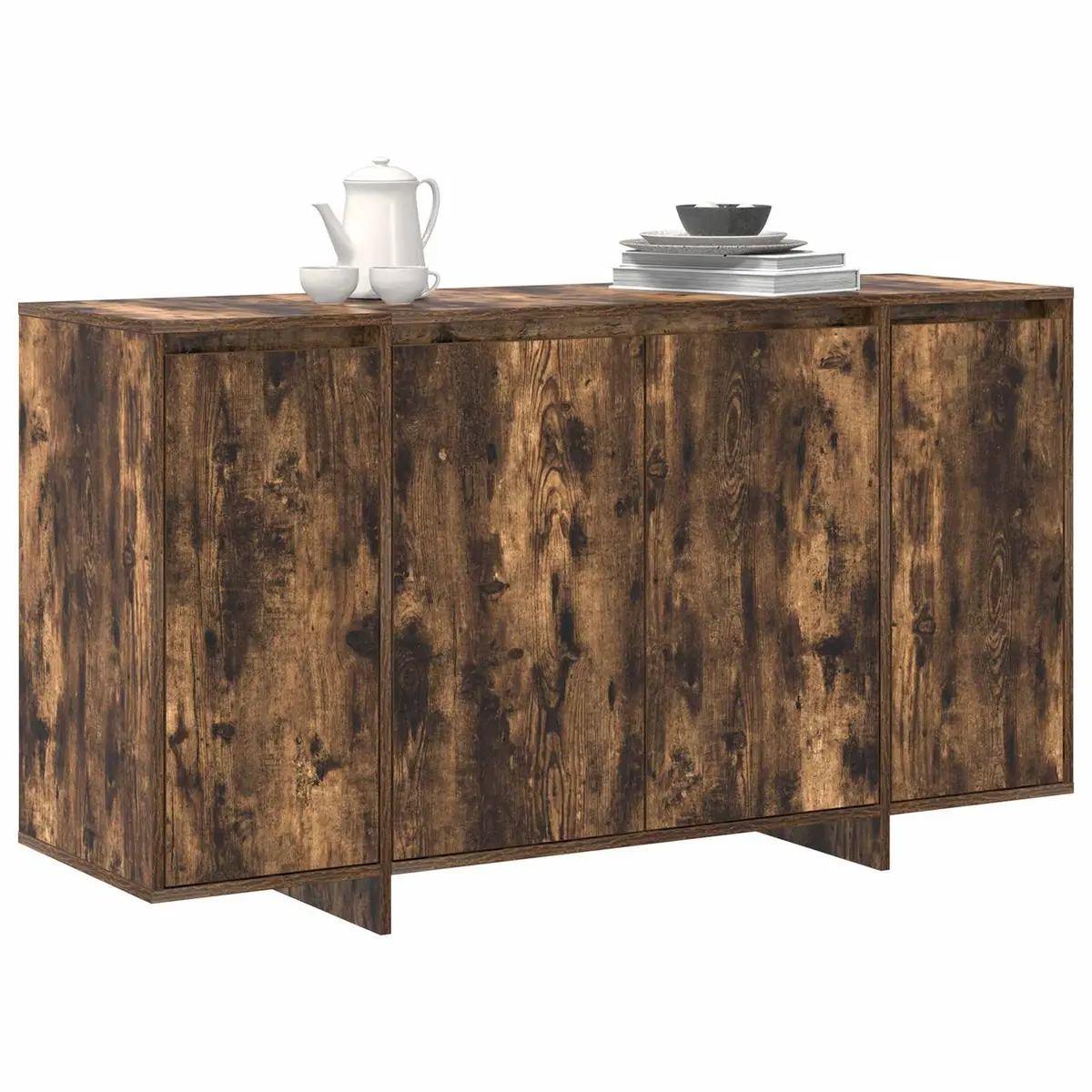135cm Brown Engineered Wood Sideboard Storage Cabinet