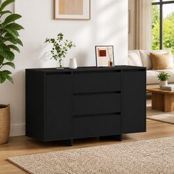 Durable Black Sideboard with Drawer for Modern Living