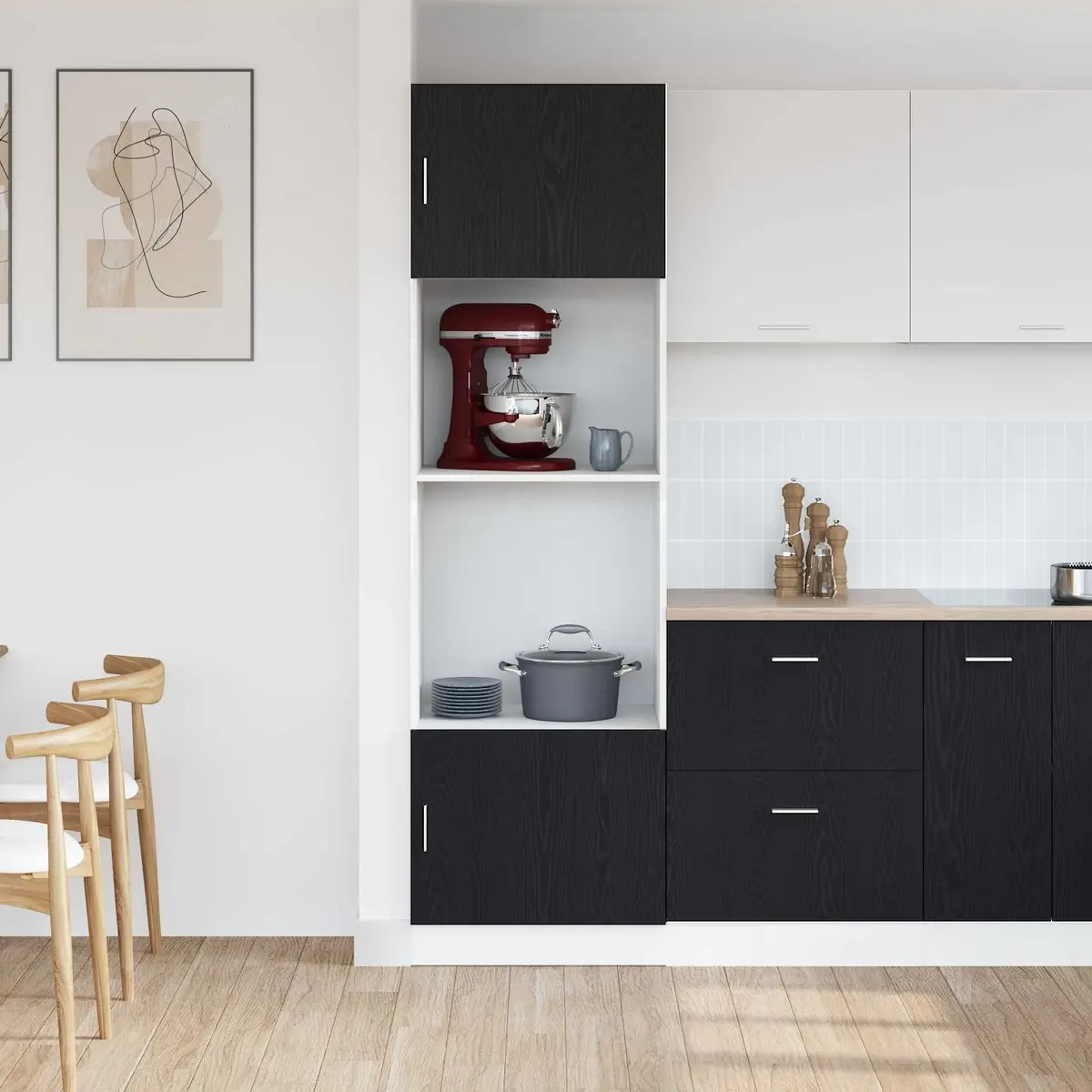 Hanging Cabinet Engineered Wood 60x57x207cm Black Oak