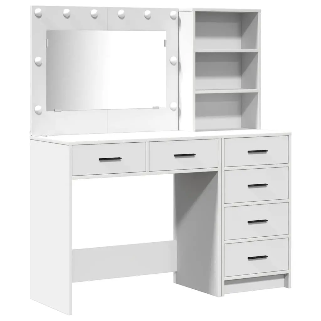 White Vanity Unit with LED Lights for Bedrooms