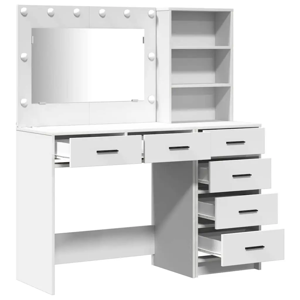 White Vanity Unit with LED Lights for Bedrooms