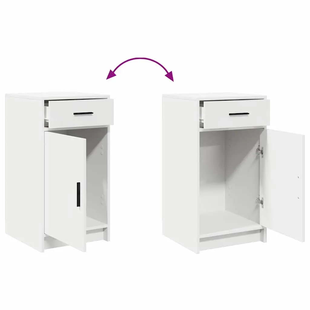 Dressing Table with LED Strip Lights 2 pcs White Modern Bedroom Vanity Storage