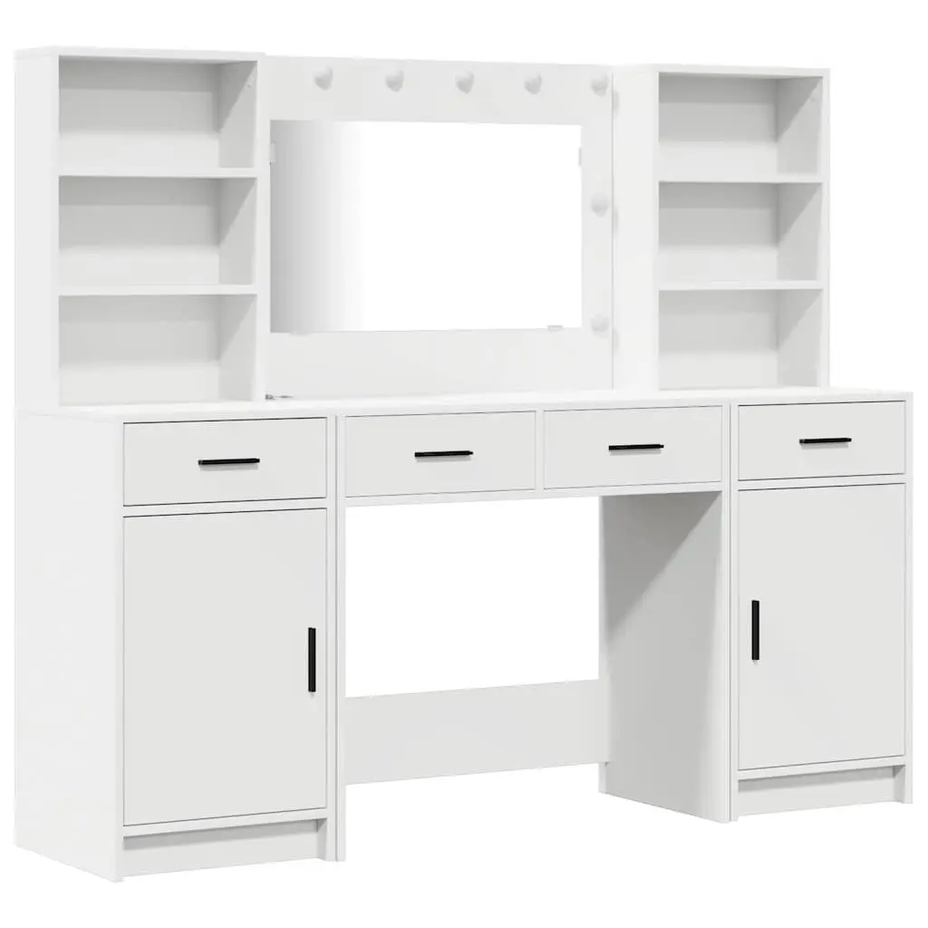 White Dressing Table Set with LED Mirror