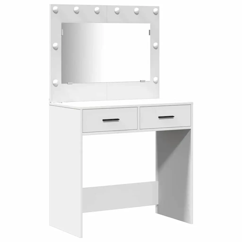 White Dressing Table Set with LED Mirror