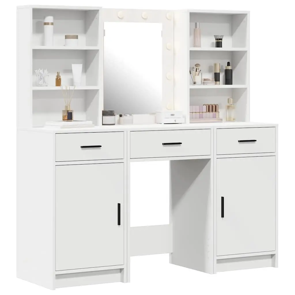 3-Piece Dressing Table Set with LED Mirror