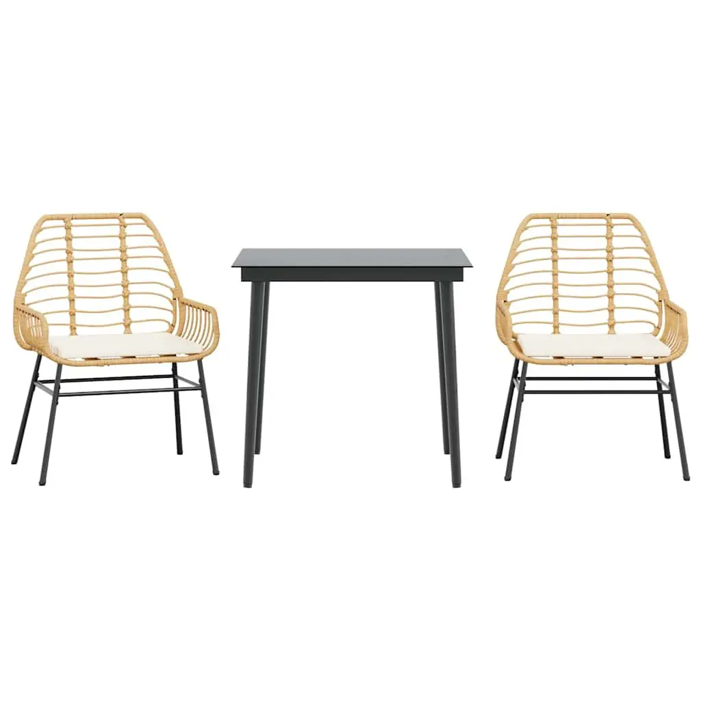 3 Piece Garden Dining Set with Durable Construction
