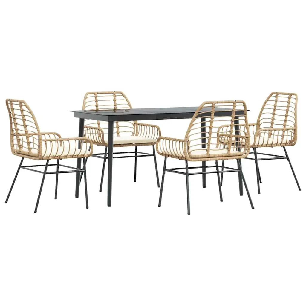 5 Piece Garden Dining Set with Cushions