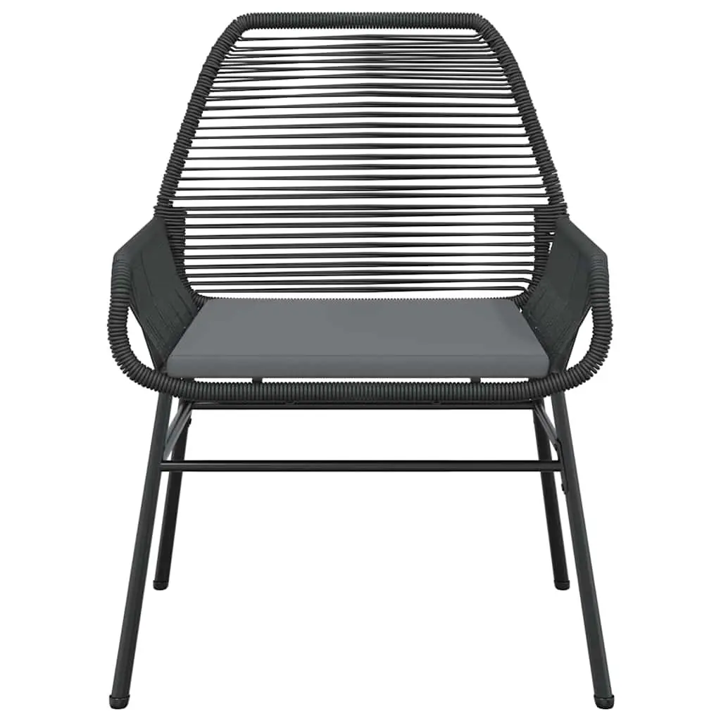 5-Piece Black Poly Rattan Garden Dining Set