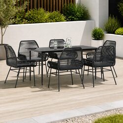 Durable 7 Piece Garden Dining Set with Cushions