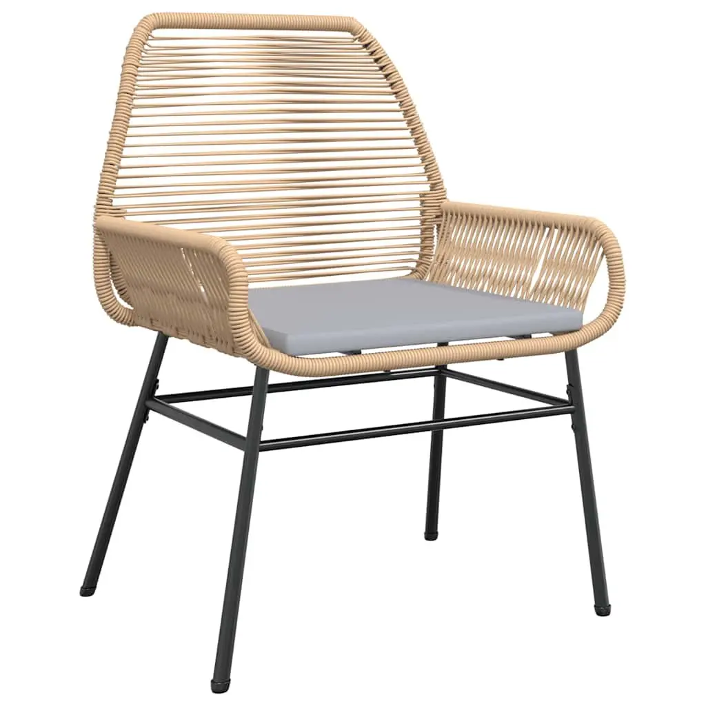 7 Piece Garden Dining Set PE Rattan Powder Coated Steel Brown Outdoor Furniture