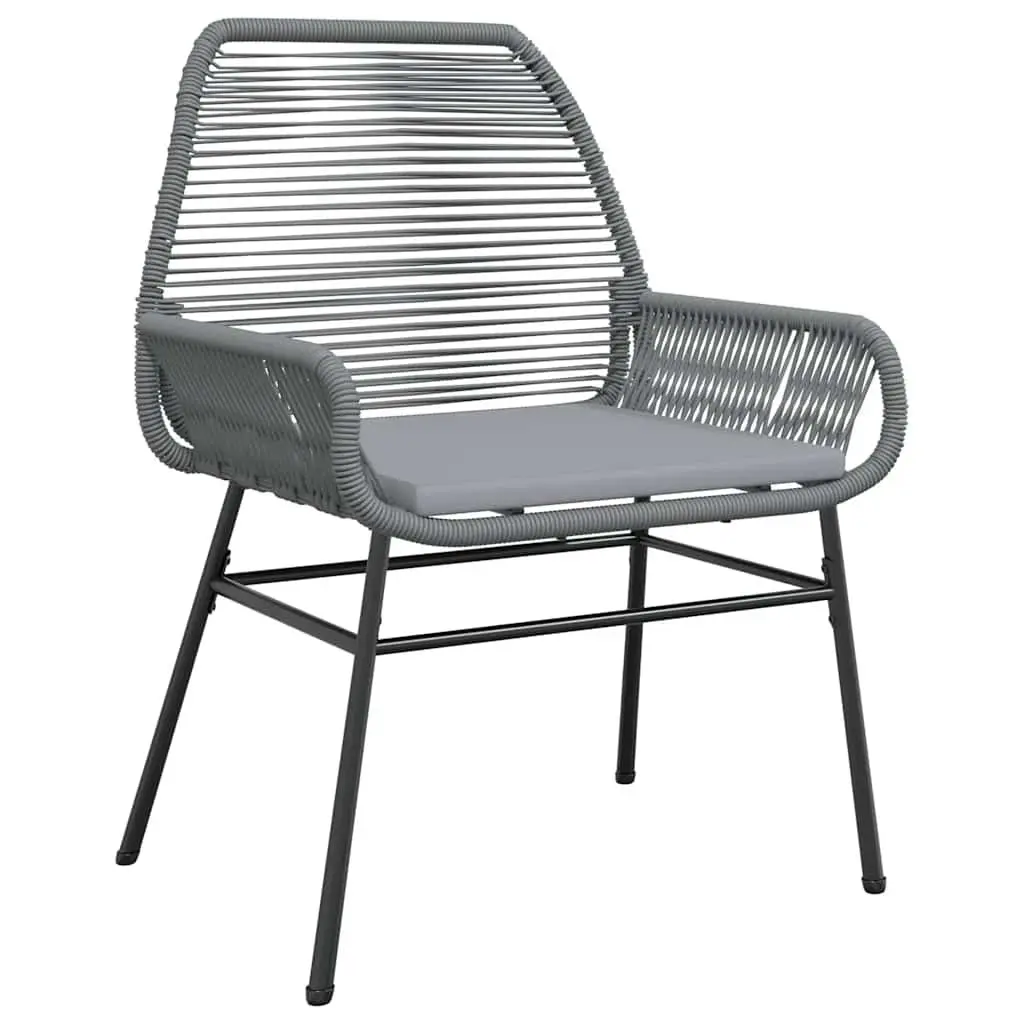 5 Piece Garden Dining Set with Grey Poly Rattan