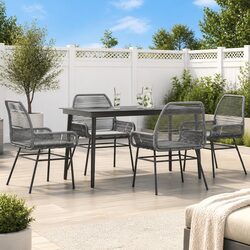 Sturdy 5-Piece Grey Garden Dining Set for Outdoor Spaces