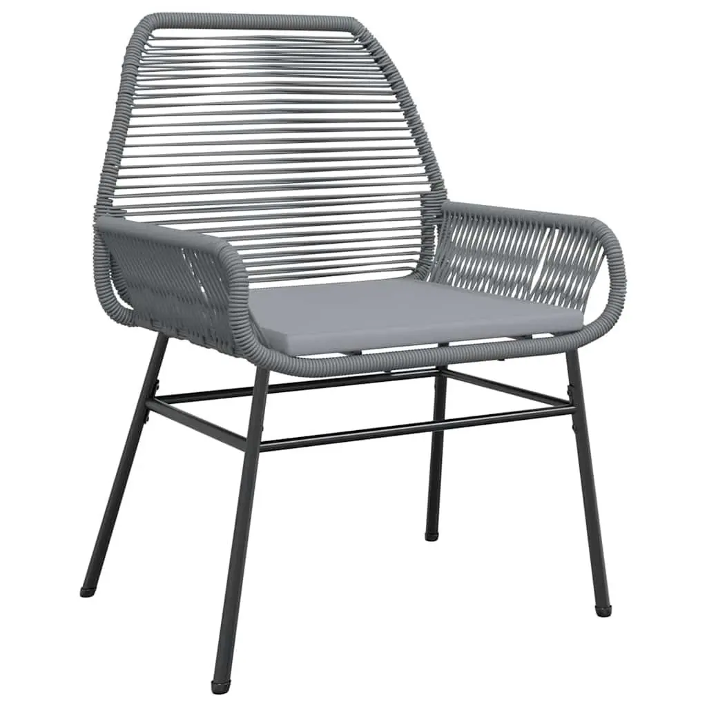 5-Piece Outdoor Dining Set with Grey Poly Rattan