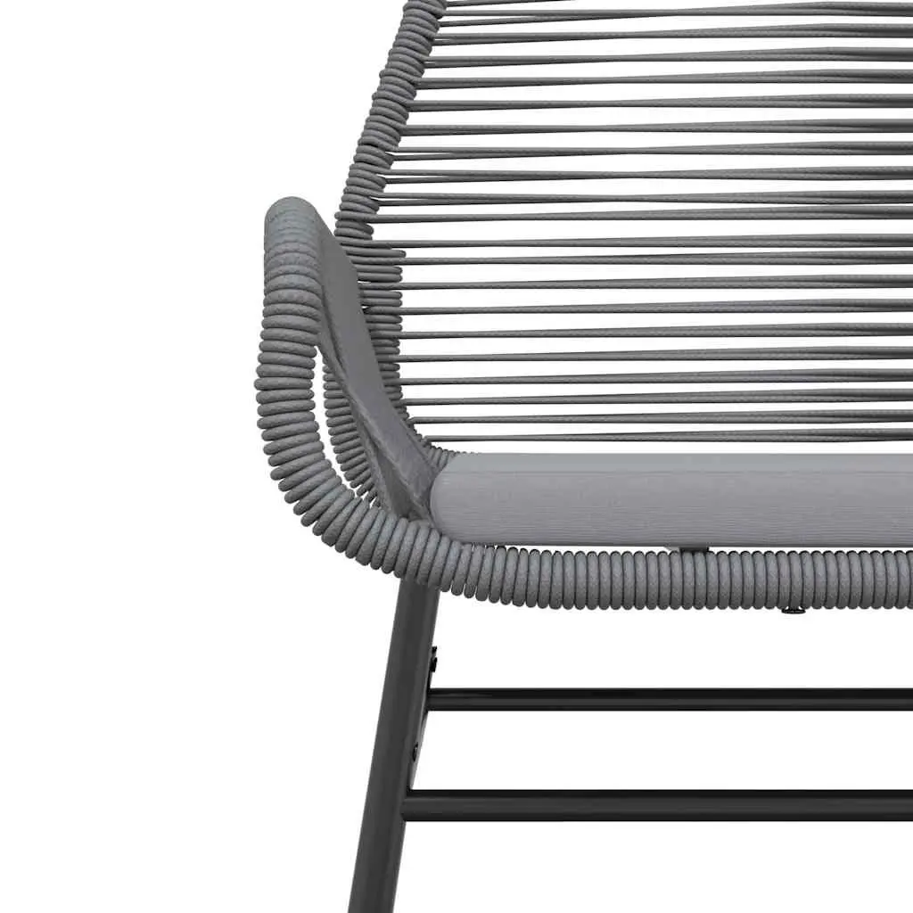 Garden Dining Set 7 Piece Poly Rattan Grey Outdoor Furniture Chairs with Glass Table