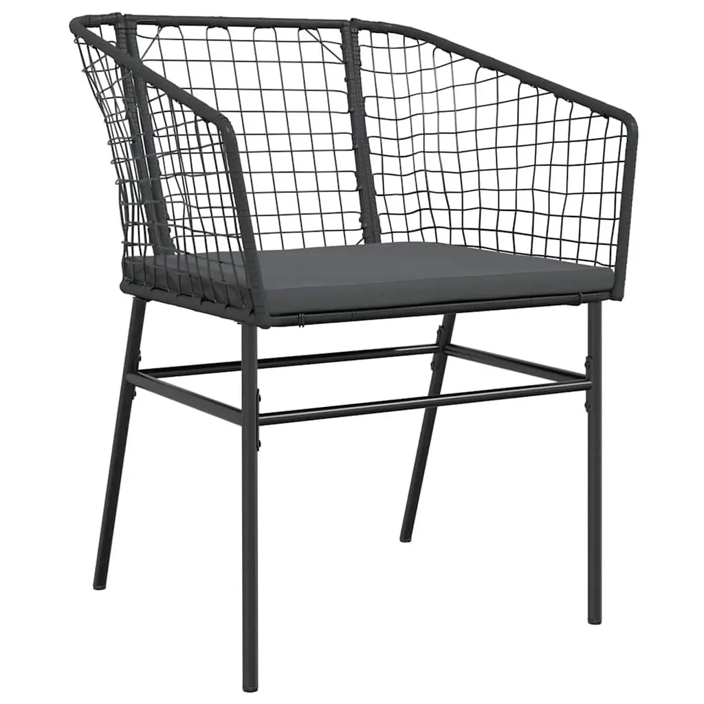 5 Piece Black Poly Rattan Garden Dining Set