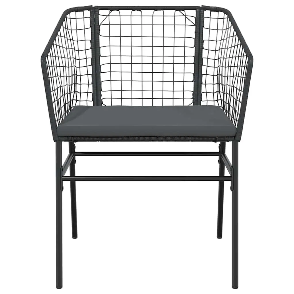5 Piece Black Poly Rattan Garden Dining Set