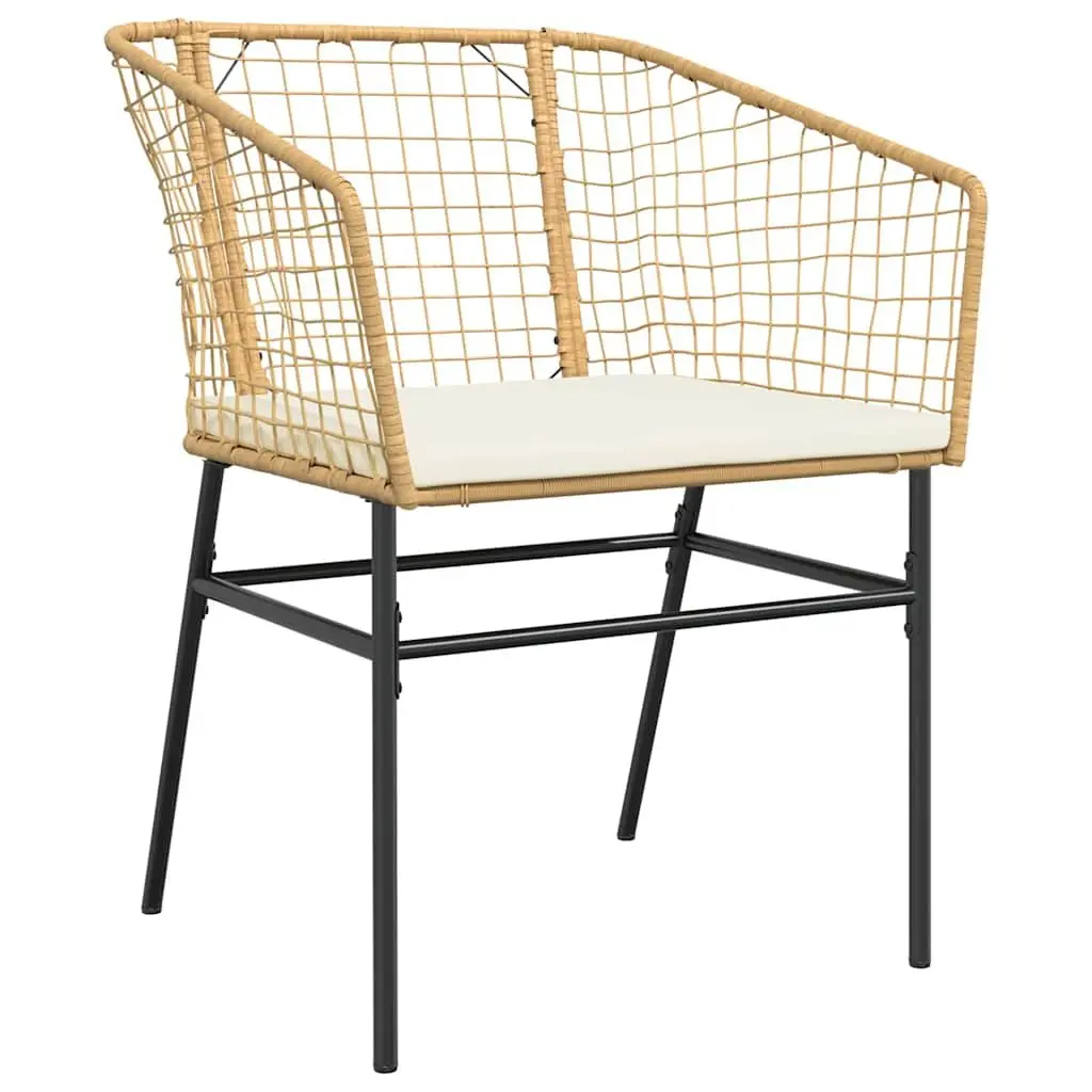 Brown Poly Rattan Garden Dining Set with Glass Table