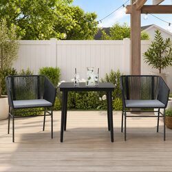 Durable 3 Piece Garden Dining Set with Cushions