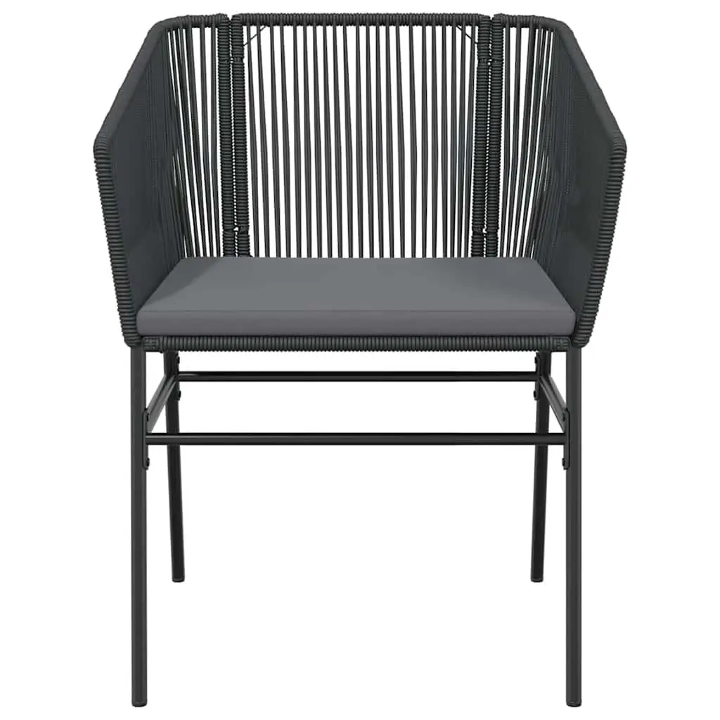 7 Piece Black Garden Dining Set with Glass Table