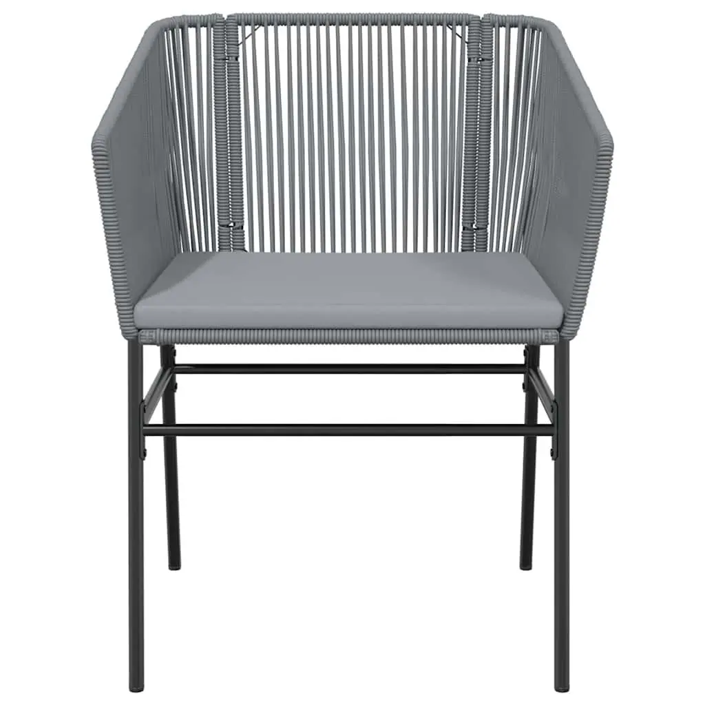 Grey Poly Rattan Garden Dining Set 3 Piece