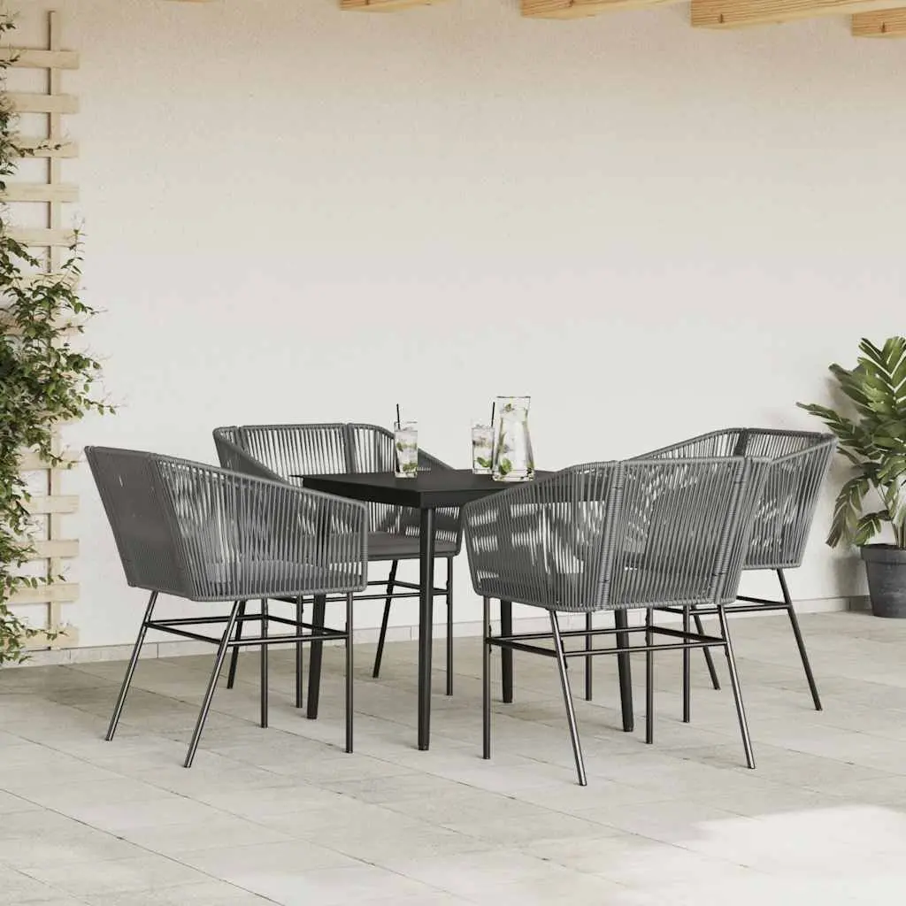 5 Piece Outdoor Garden Dining Set in Grey