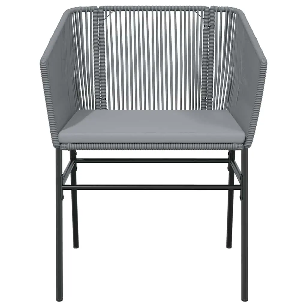 7 Piece Garden Dining Set with Grey Poly Rattan