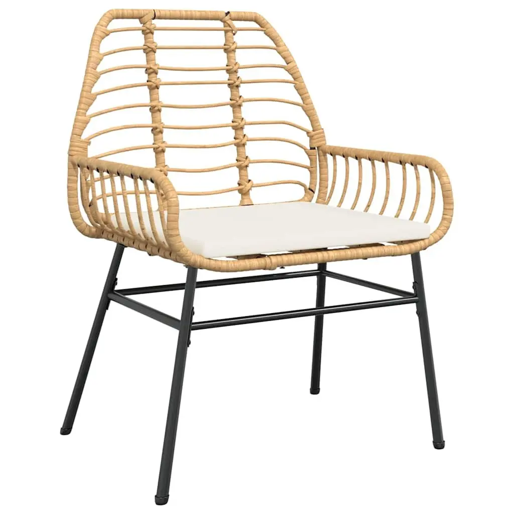 Brown Poly Rattan Garden Dining Set with Glass Top