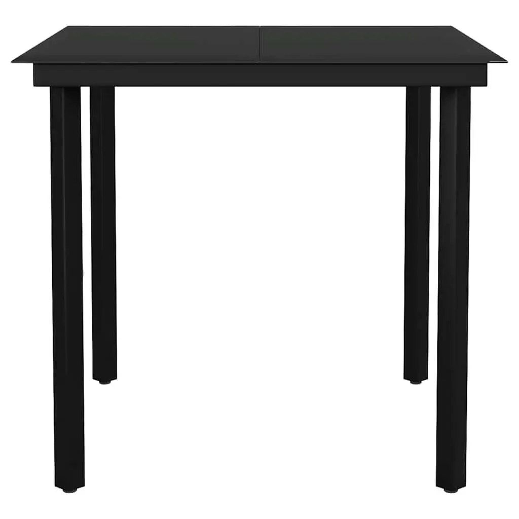 5 Piece Garden Dining Set PE Rattan Steel Frame Tempered Glass Brown