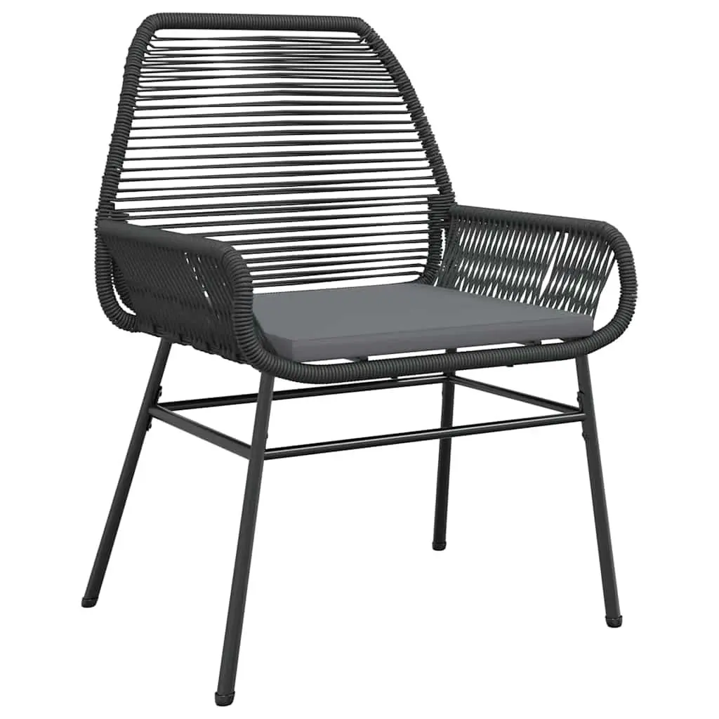 5 Piece Black Outdoor Dining Set with Cushions